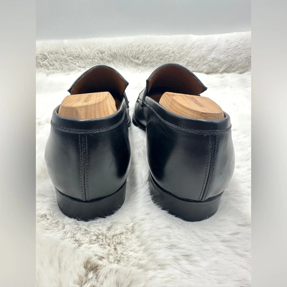 Gravati Black Leather Penny Loafers‎ Italy Mens 9.5 D like NEW dress shoes